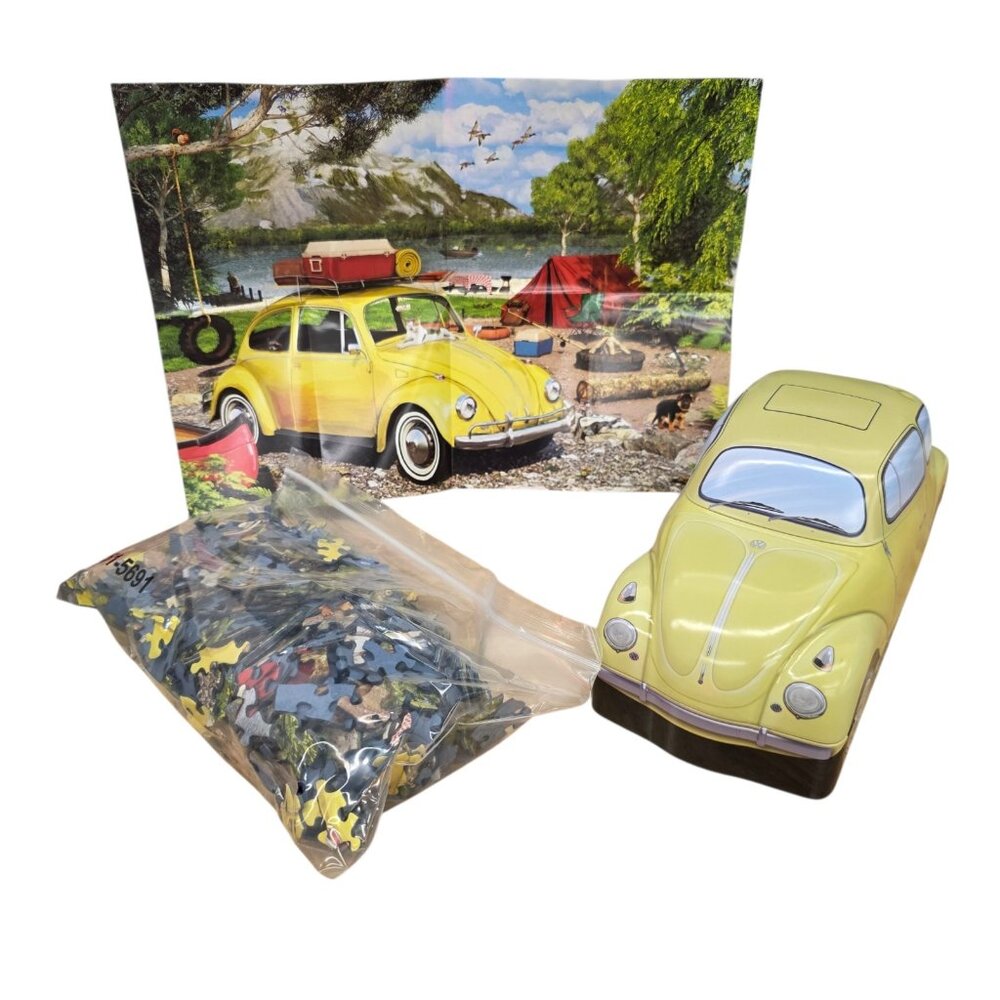 VW Beetle Camping 750 Piece Jigsaw Puzzle in Tin Eurographics New